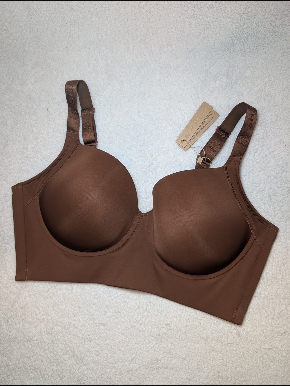 SHAPELLX Brown 38DDD/38F Bare Essentials Back Smoothing Underwire Push-Up Bra